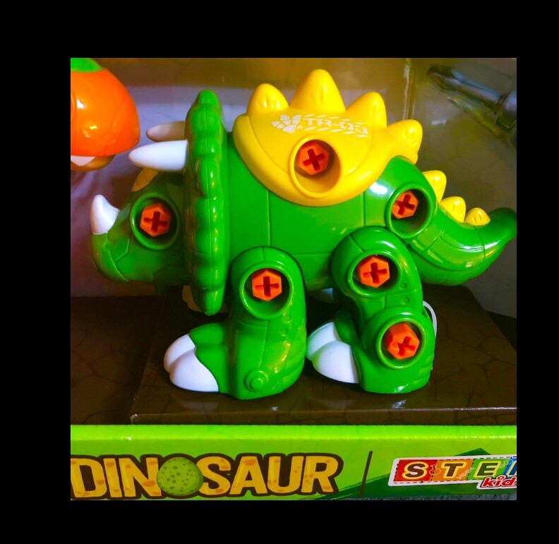 61pc STEM Create A Dinosaur,w Power Drill:Long Neck,triceratops,DIS’/ASSEMBLE