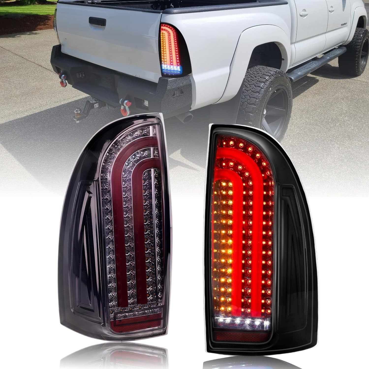 LED Tail Light Compatible with 2005-2015 Toyota Tacoma Taillight Assembly Lamp R