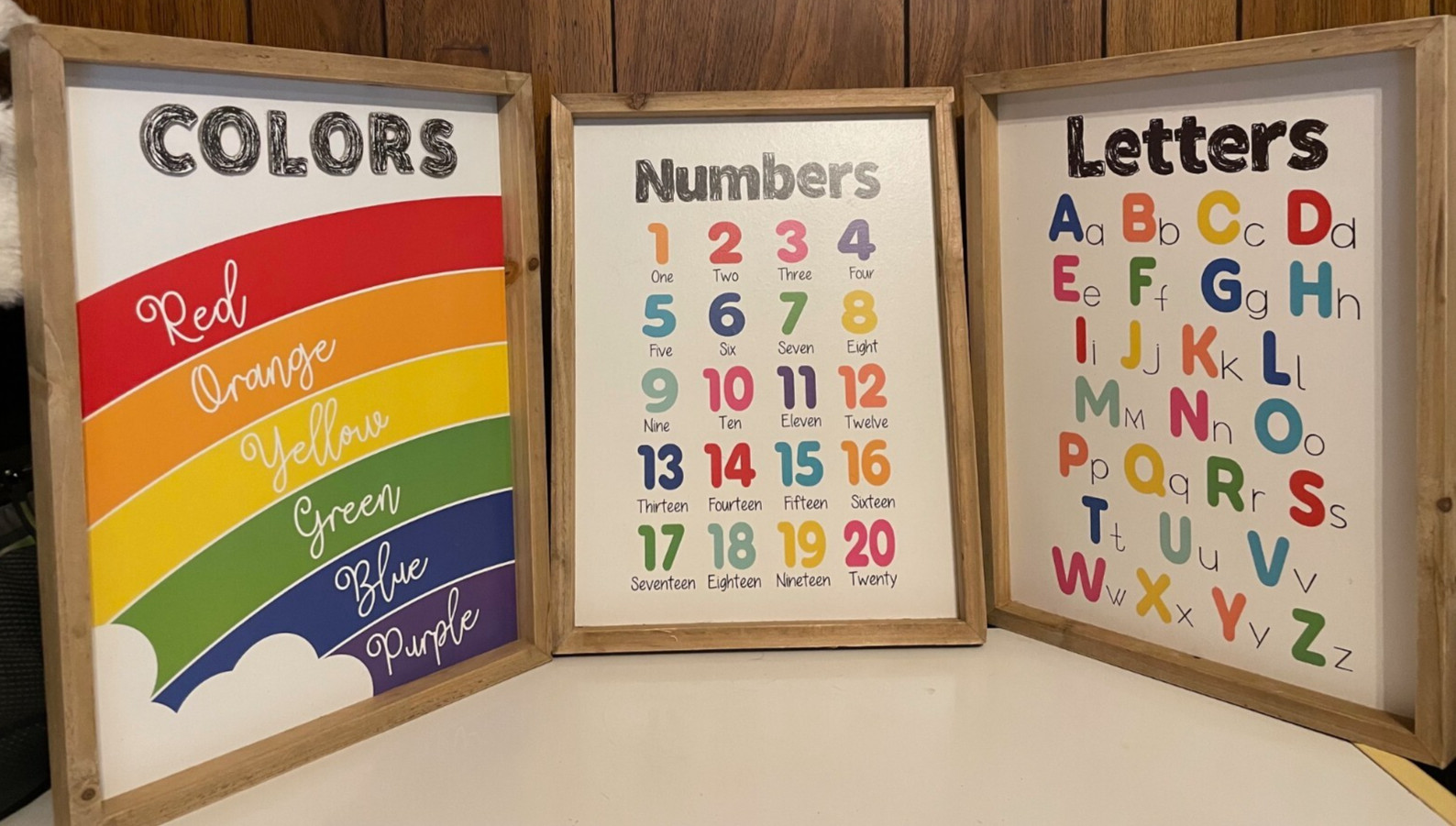B2C Wall Decor Numbers Colors Letters plaques class rules Home or School