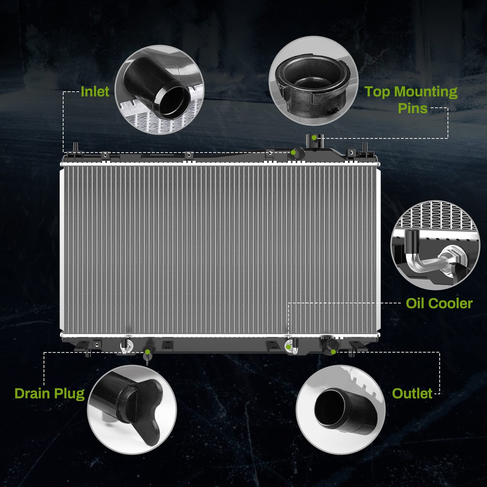 AUTOSAVER88 Radiator Compatible with Civic Aluminum ENG Silver