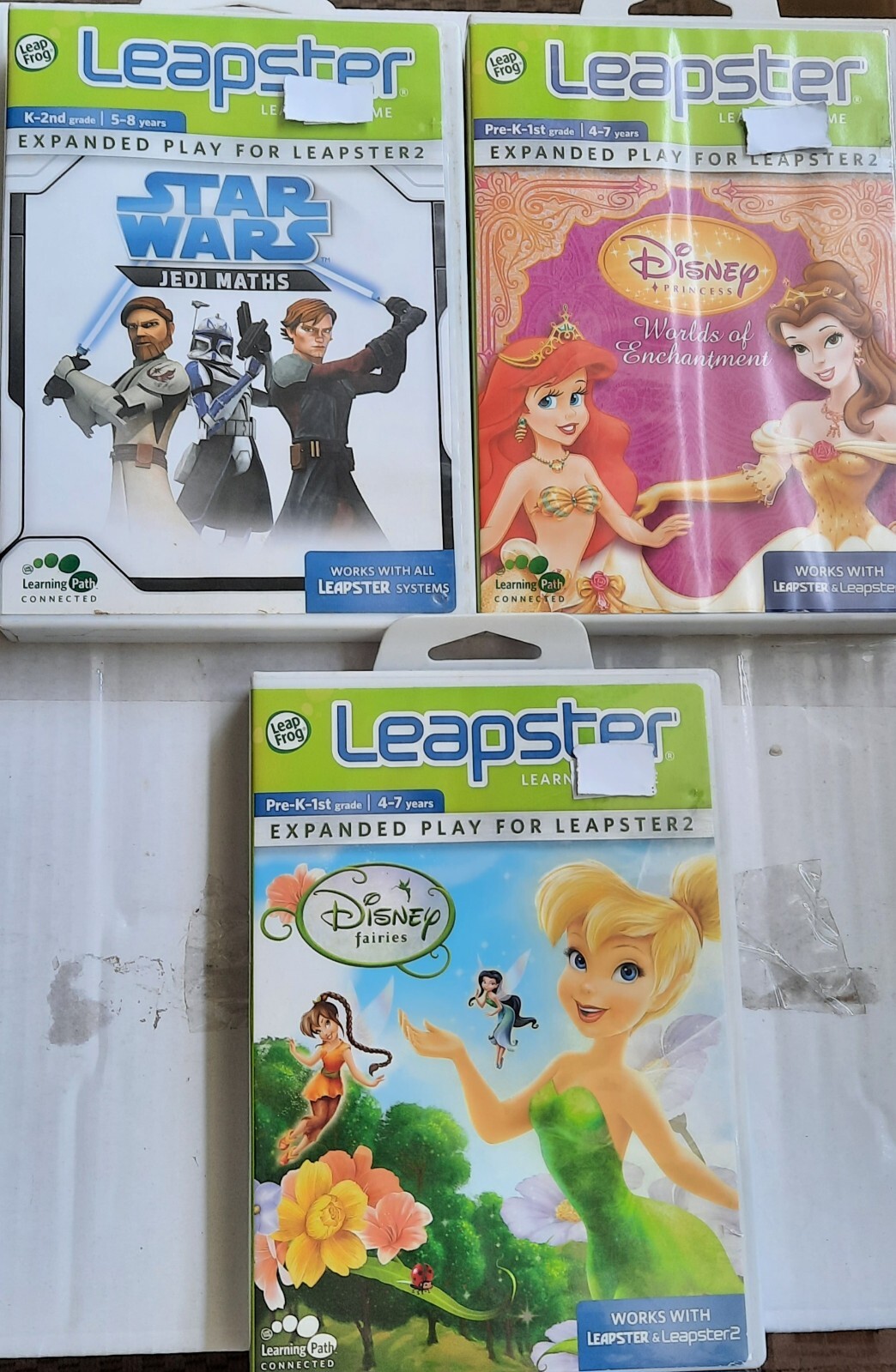 Leap Frog Leapster Learn Cassette Star Wars Jedi Knight Disney Princess Fairies