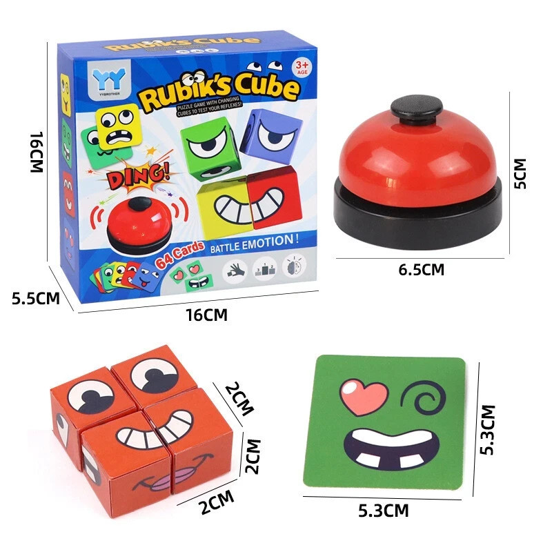 Face Changing Puzzle Building Cubes Interaction Toy Cube Board Game Kids