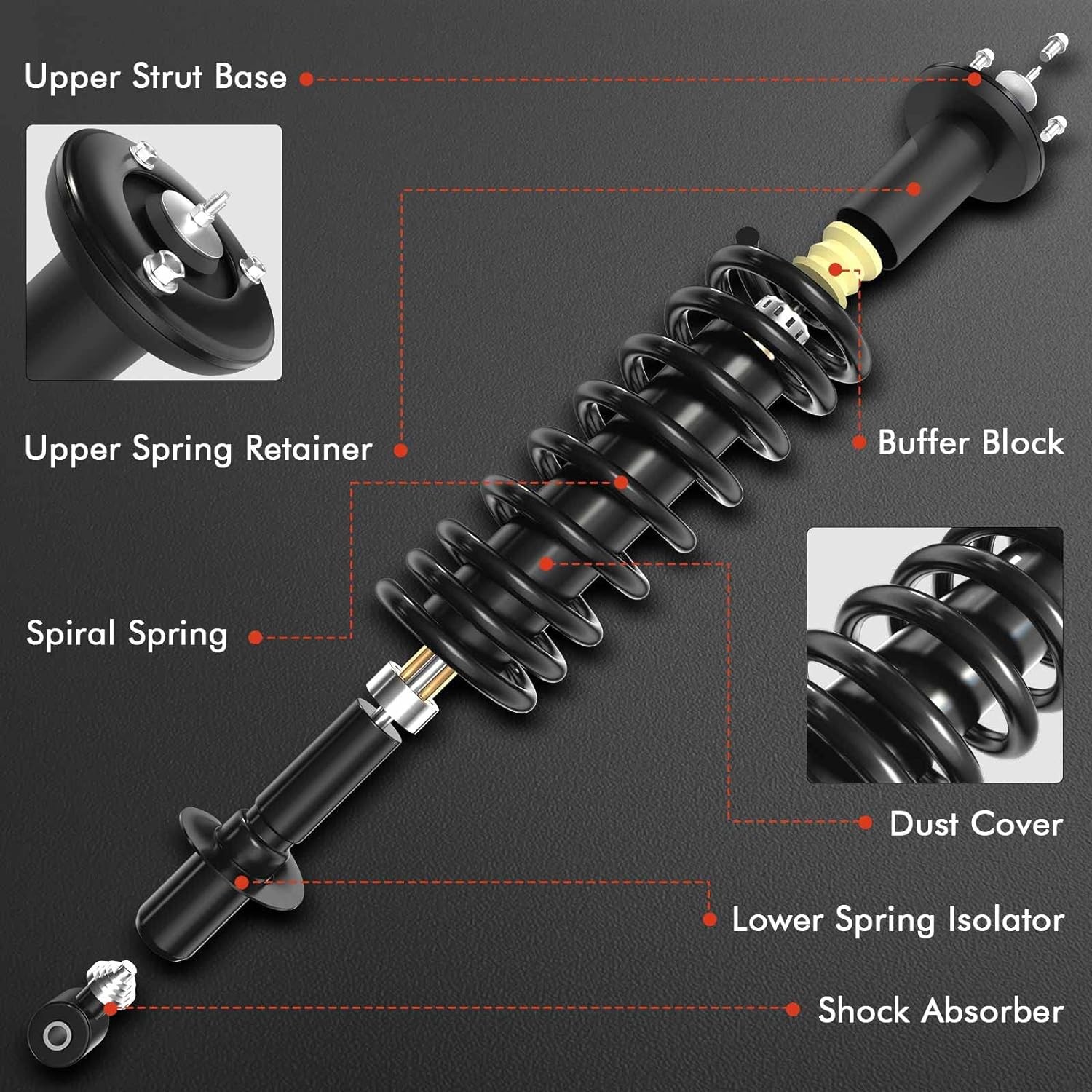 A-Premium Front Struts Compatible Lexus IS250 IS350 2006 2013