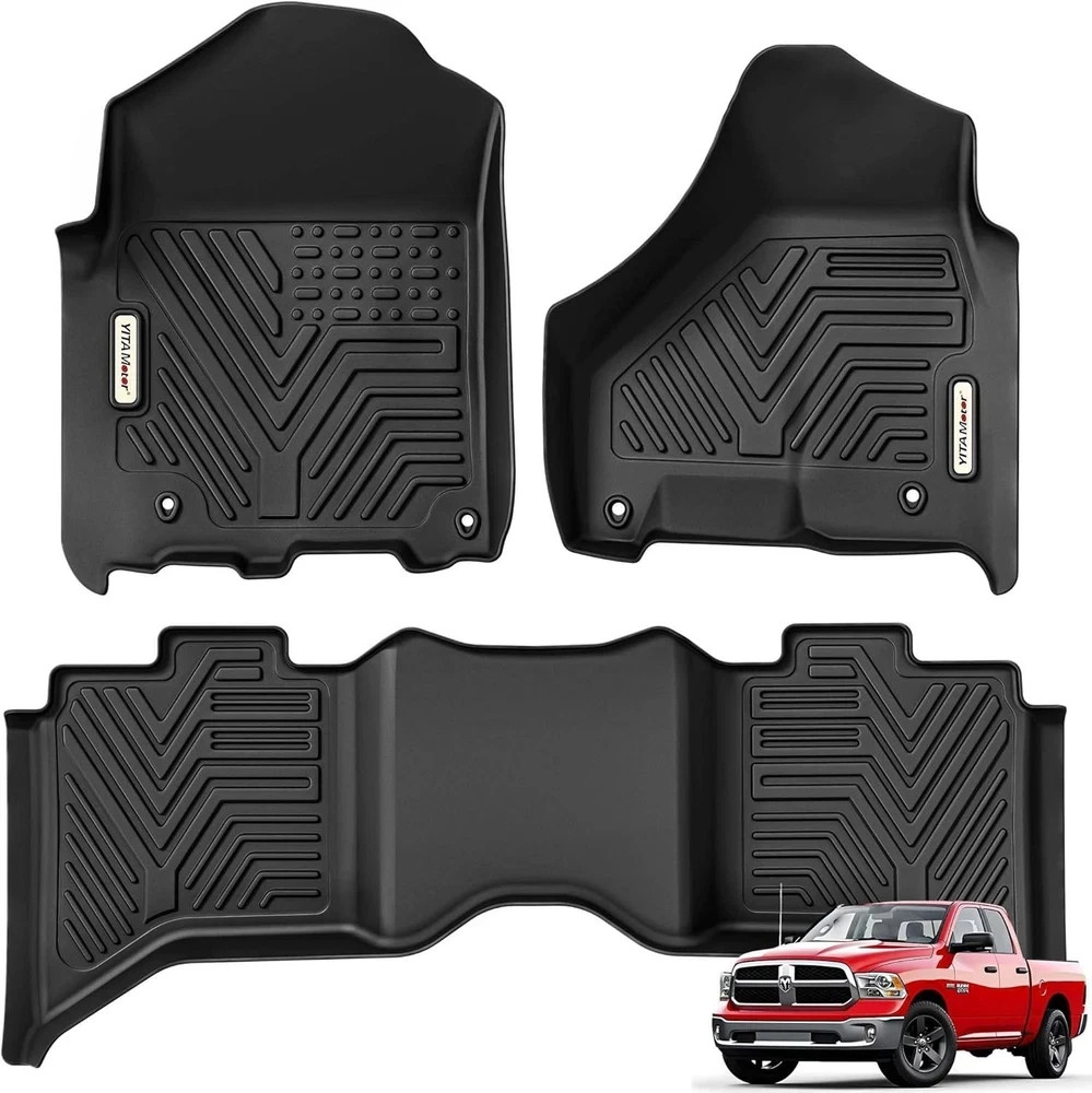 Floor Mats Fit for 2013-2018 Dodge Ram 1500/2500/3500 Crew Cab, 2019-2024 Ram