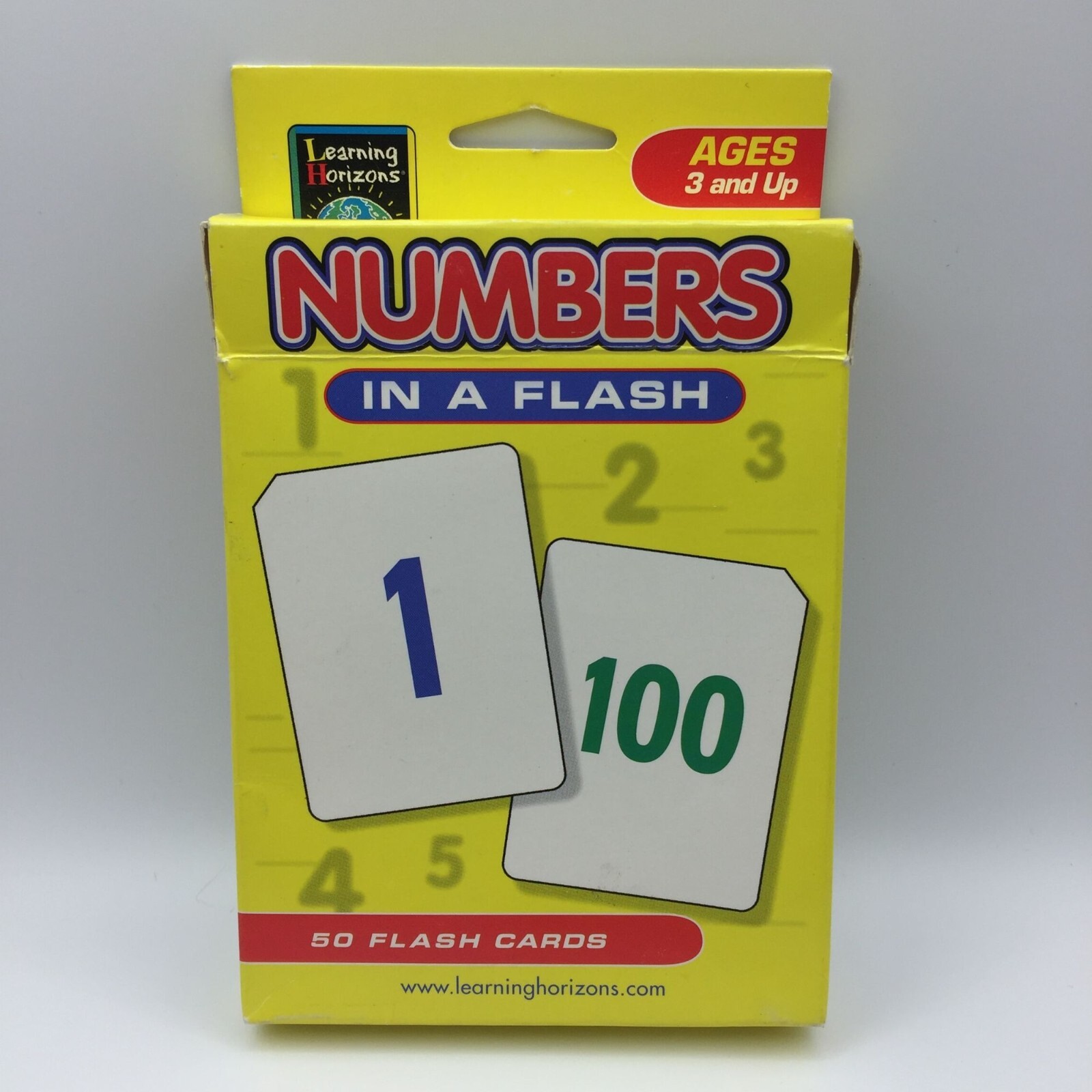 Set of 2 Learning Horizons Numbers Colors & Shapes in a Flash 50 Cards Visual