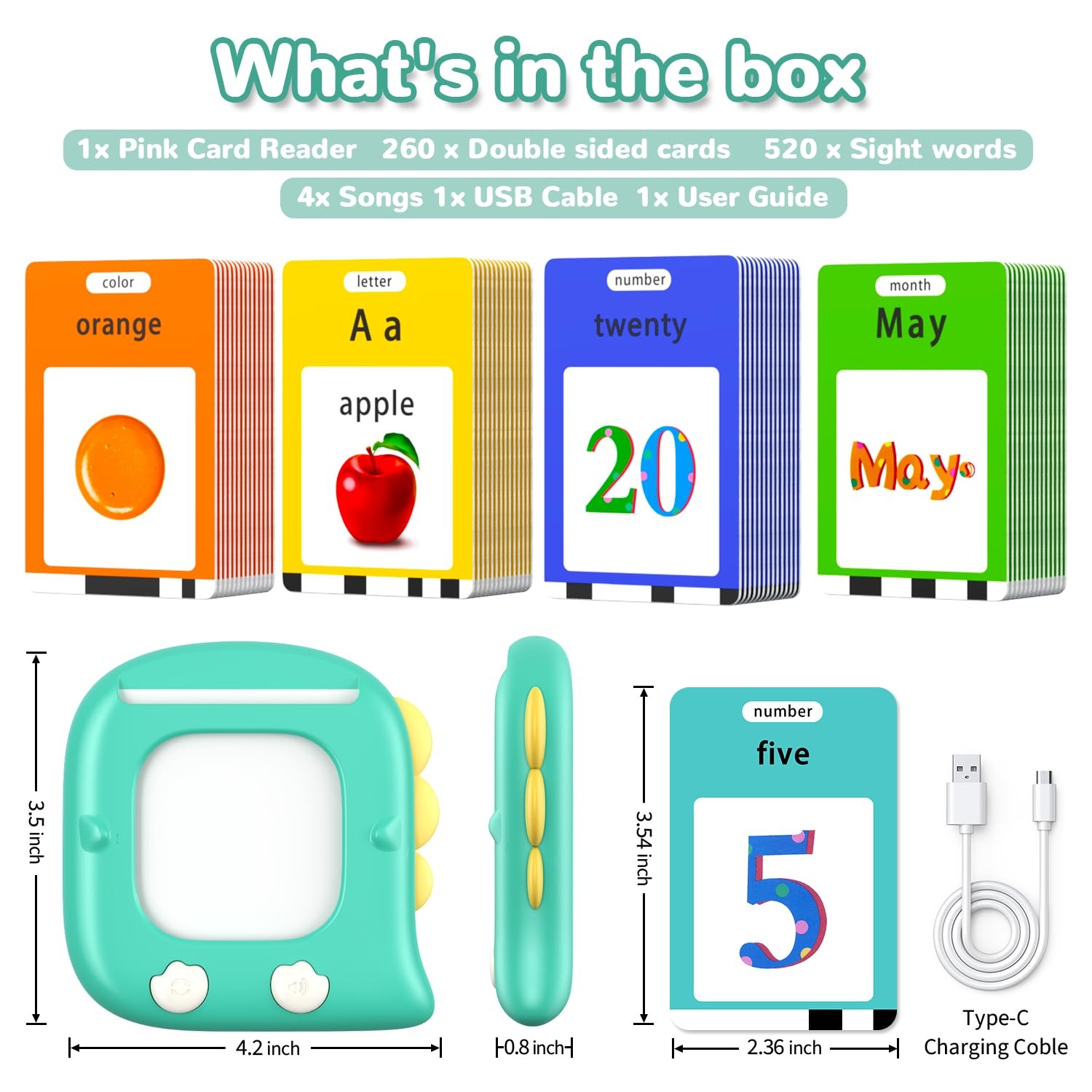 Kidzdo Talking Flashcards for Toddlers 1 2 3 4 5 6 Years Old, 520 Words Langu…