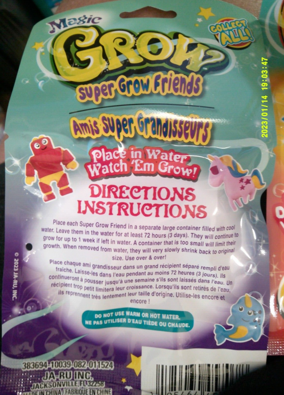 3 NEW Magic Grow Mega Creature Toys Grow in water NARWALL UNICORN & ROBOT
