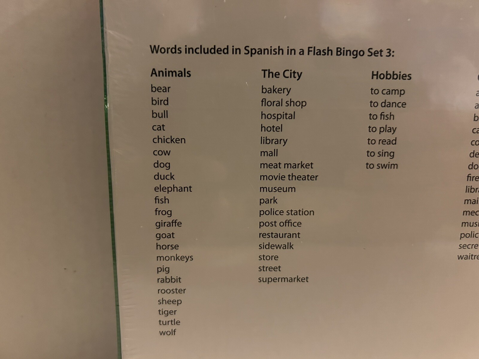 Edupress EP2347 Spanish in a Flash BINGO Set 3. Fun way to learn Spanish