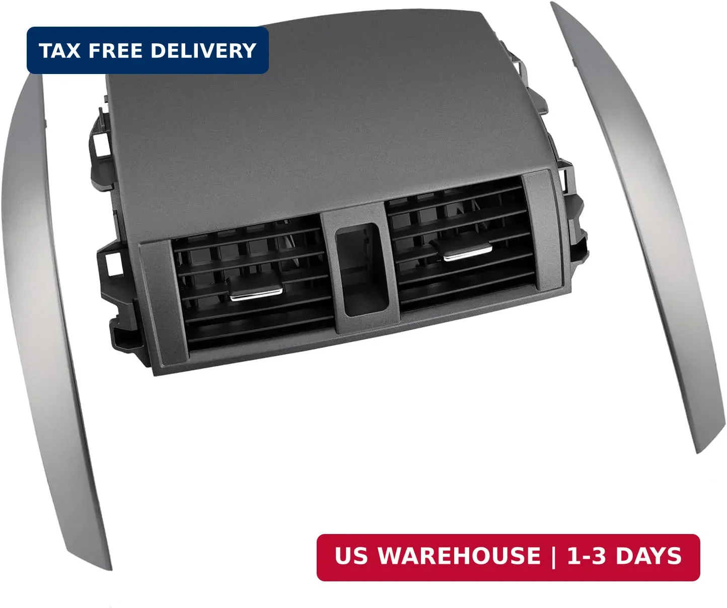 Center A/C Dash Air Vent, Compatible with 2008-2013 Corolla, w/Cover Strips Trim