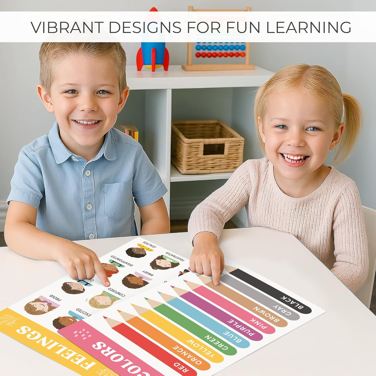 Fun Educational Posters for Toddlers 1–3 – Set of 16 Easy to Read Learning