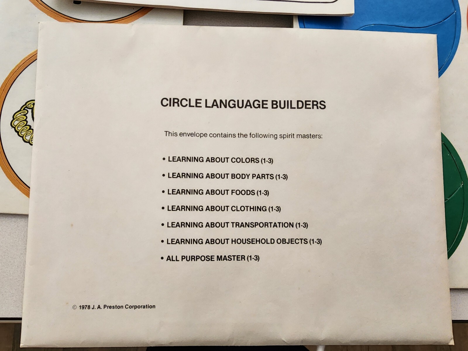 1978 J.A. Preston Corp. Bottle Exchange & Circle Language Builder 4943C 4951
