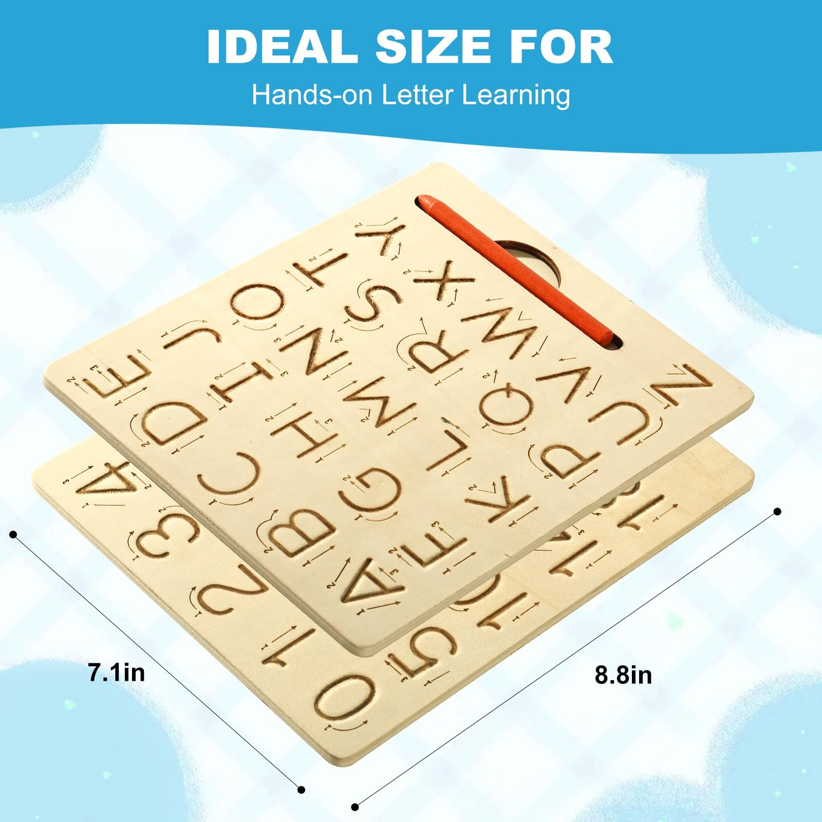 Learn to Write – Number & Letter Tracing Boards for Kids Ages 3-8 Wooden Alph…