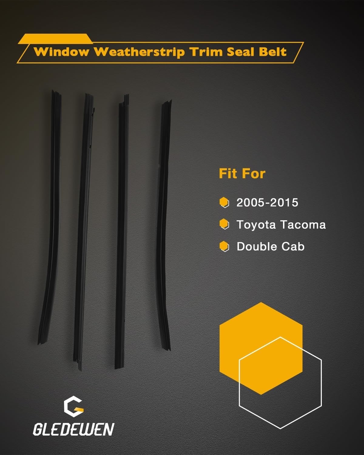 Window Trim Seal, Weather Strip Belt Set, Compatible with 2005-2015 Toyota