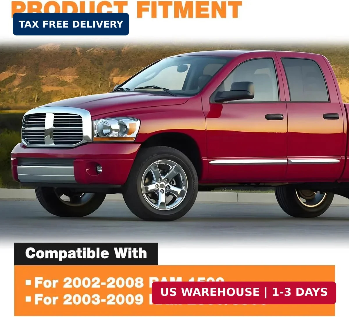 Pickup Tailgate Assist Shock fit for 2002-2008 Dodge Ram 1500/2003-2009 Ram 2500
