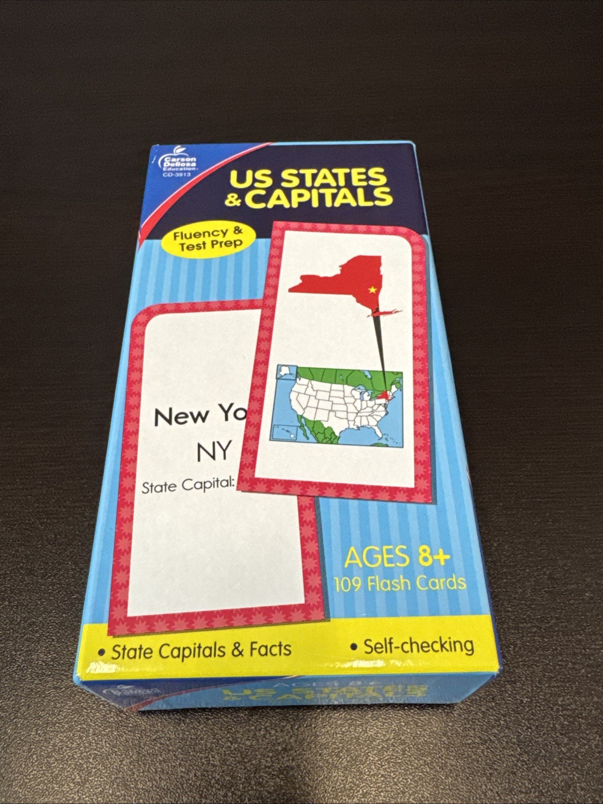 Carson Dellosa States and Capitals Flash Cards for Kids Ages 8+, Geography Flash