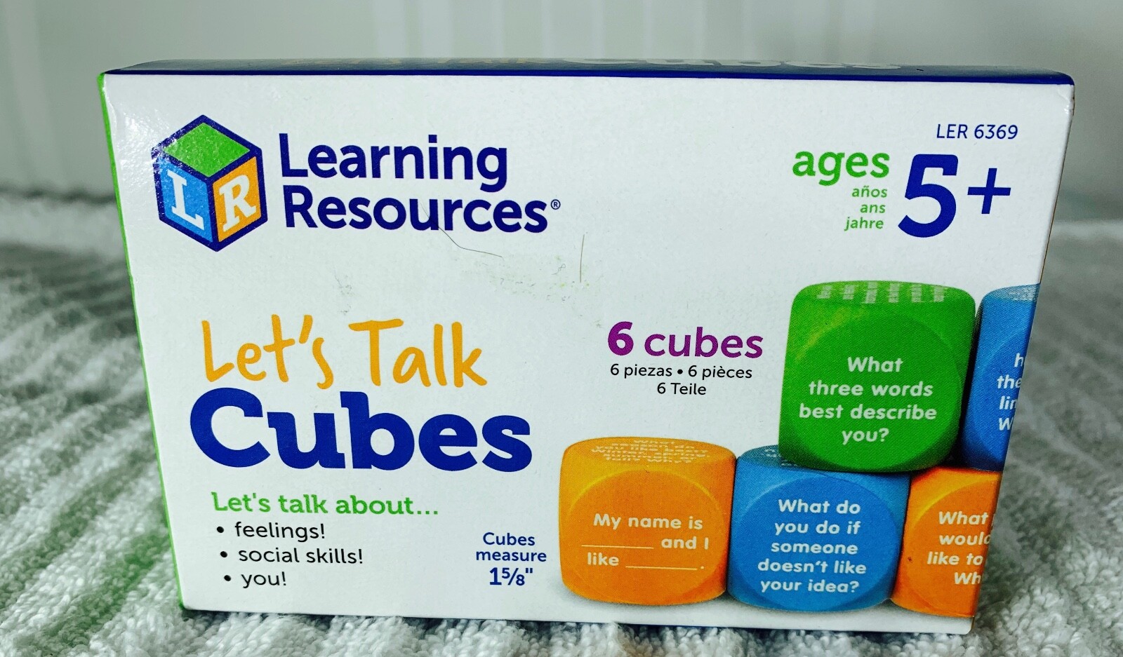 Learning Resources Let’s Talk Cubes, Conversation Cubes, Social Skills, Feelings