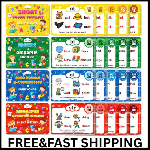 Phonics Flash Cards, Sight Words Flash Cards for Kindergarten, Learn to Read …