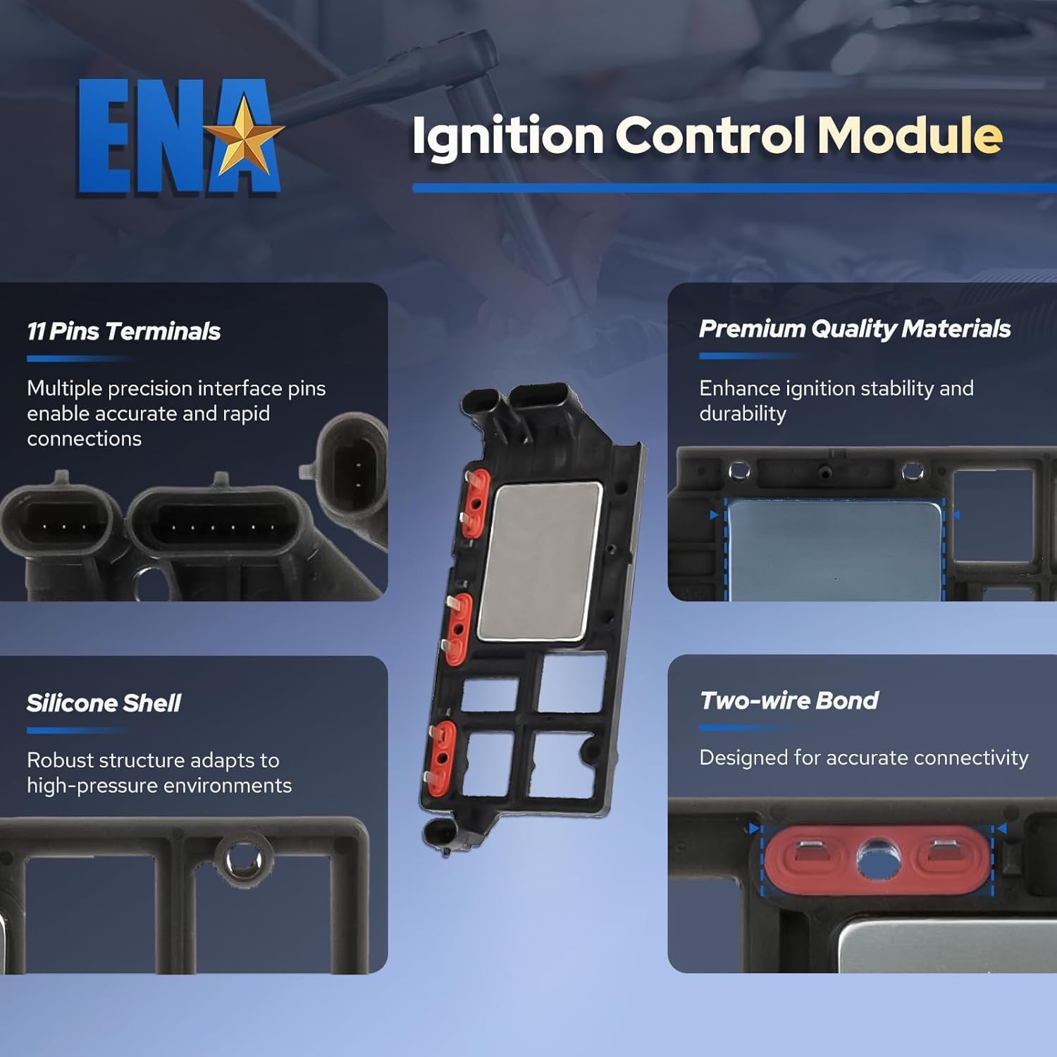 ENA 3 Ignition Coil Pack and 1 Ignition Control Module Compatible with Chevy Pon