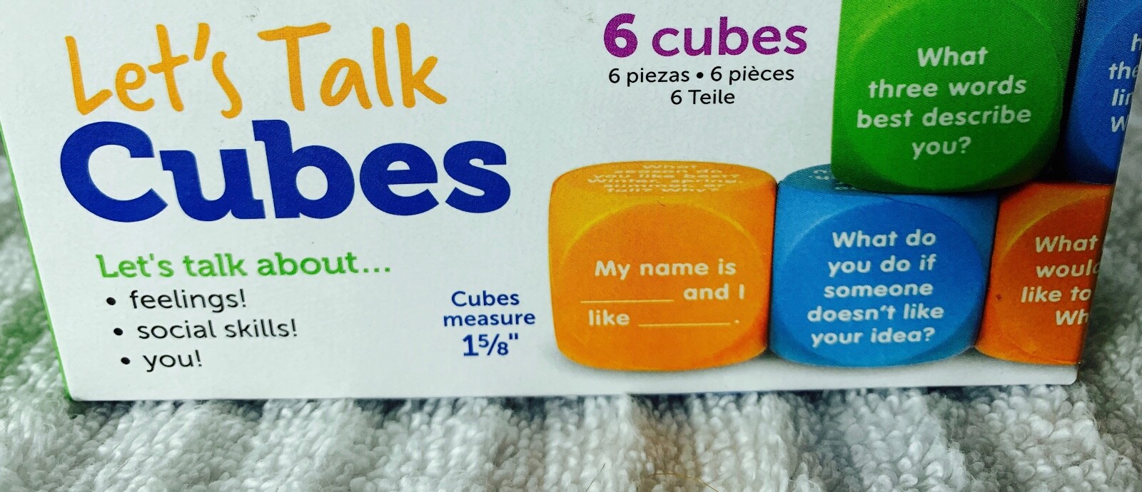 Learning Resources Let’s Talk Cubes, Conversation Cubes, Social Skills, Feelings