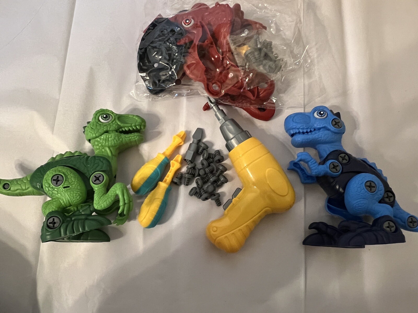Three-in-one electric drill disassembly and assembly of dinosaurs DIY assembly