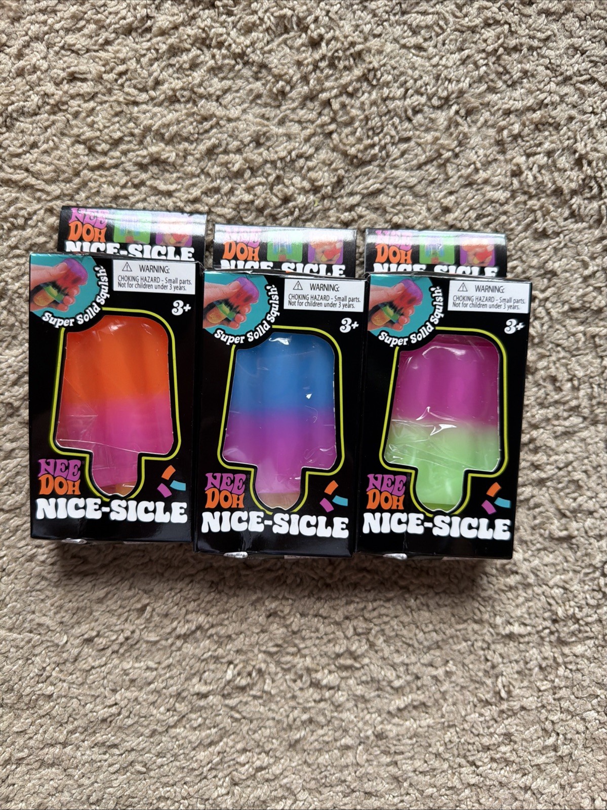 NeeDoh Nice-Sicle Ice Pop- Set of all 3 styles- Soft Touch .