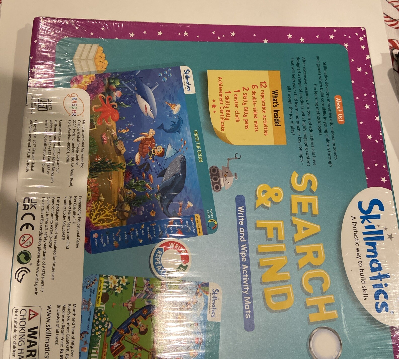 Skillmatics Search and Find Write And Wipe Activity Mats 12 Repeat Activities