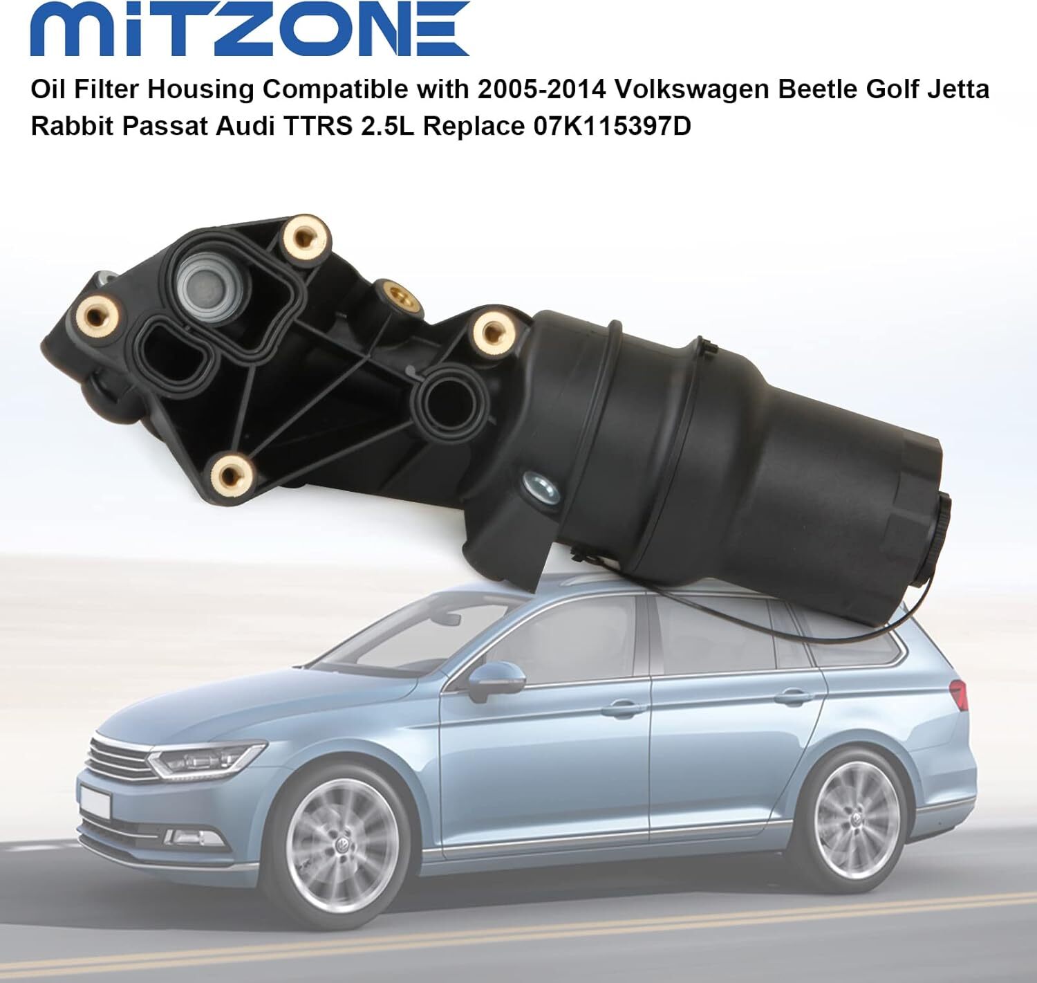 MITZONE Oil Cooler Filter Housing Compatible with 2005-2014 Volkswagen Beetle