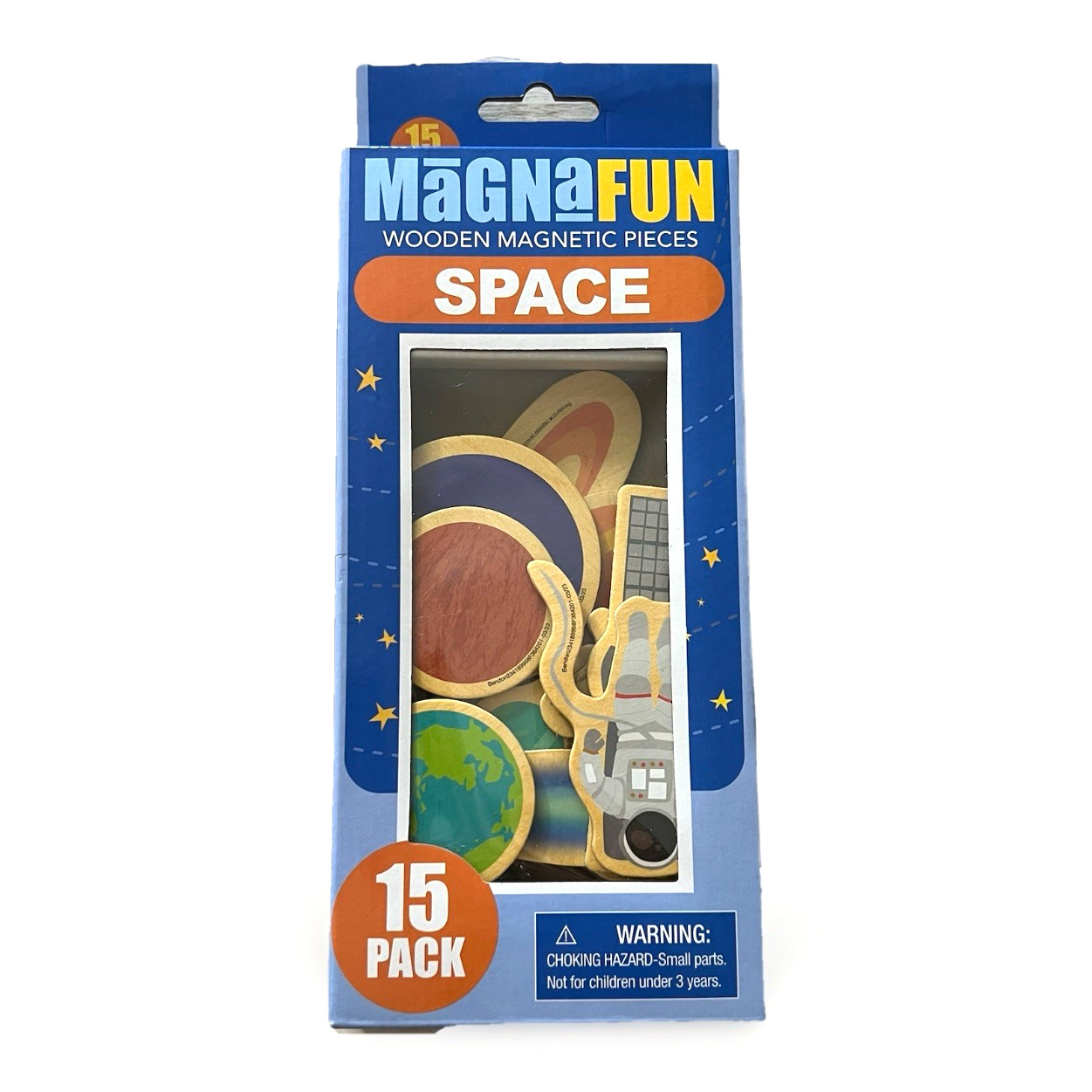 Bendon MagnaFun Space Wooden Magnetic Pieces 15 Pack Educational Toy New