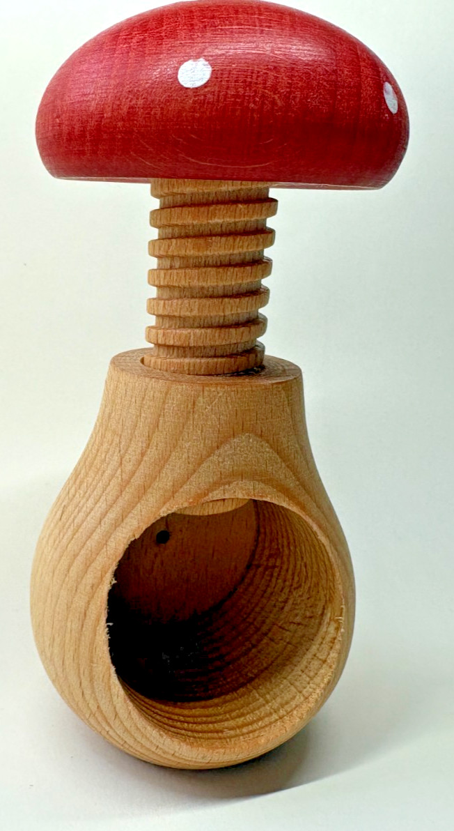 Montessori Wooden Educational Toy Mushroom Screw Wooden Handmade Fun or Decor