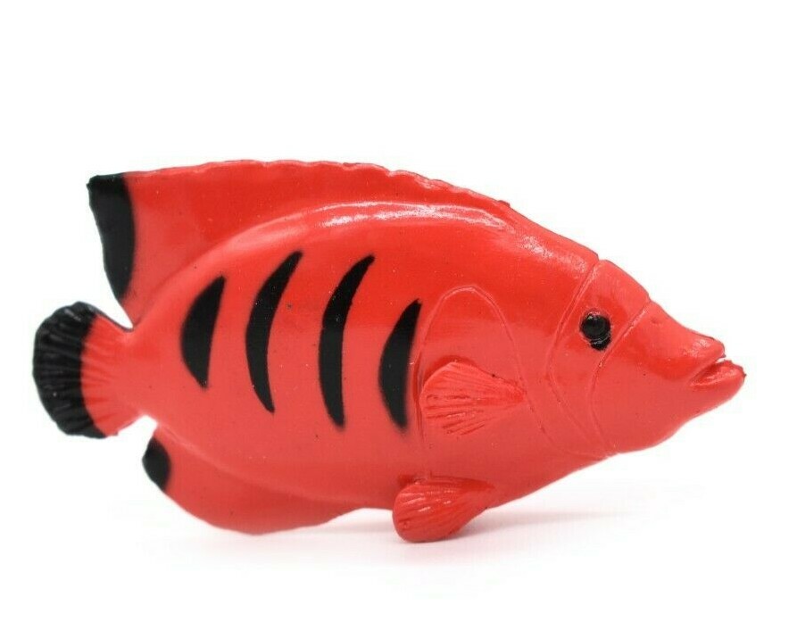 Toy Angelfish, Flame Angel Fish, Tropical, Red Rubber Fish, Realistic, F1786B145