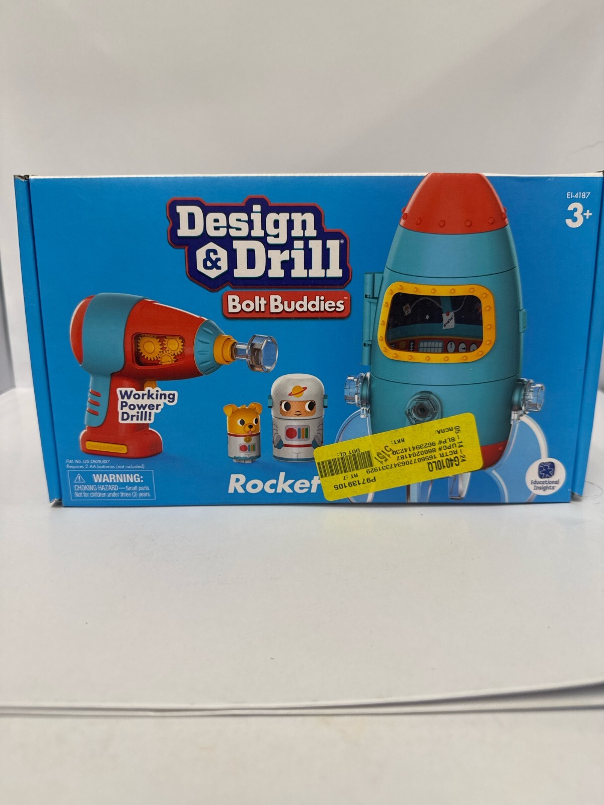 Educational Insights Design & Drill Bolt Buddies Rocket Take Apart Toy , Ages 3+