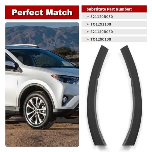 2PCS Front Bumper End Caps Compatible with RAV-Four 2016-2018 Textured Right