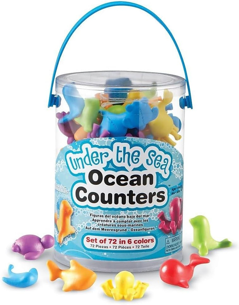 under the Sea Ocean Counters – 72 Pieces, Ages 3+ Toddler Learning Toys, Countin