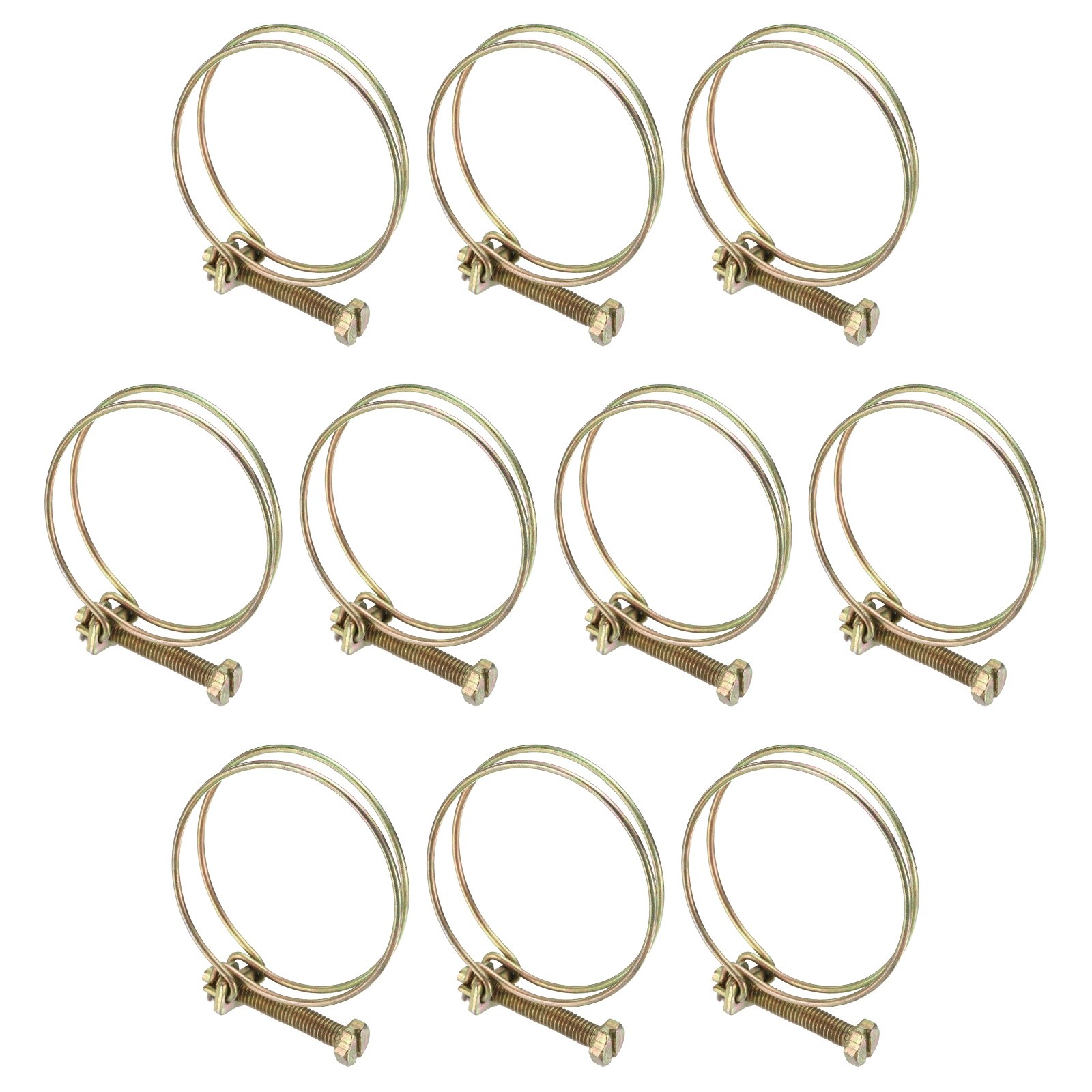 10Pcs 49-53mm Adjustable Double Wire Hose Clamp for Pump Hose