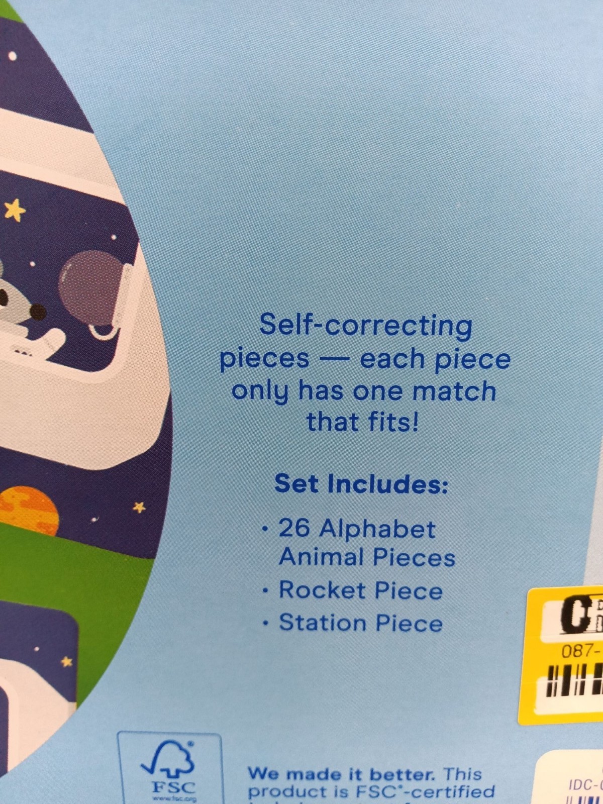 Gigglescape Space Floor Puzzle With Alphabet Animal Pieces