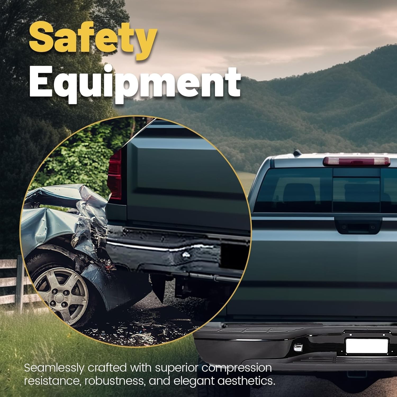 ECOTRIC Rear Step Bumper Compatible with 1999-2007 Chevy Chevrolet Silverado GMC