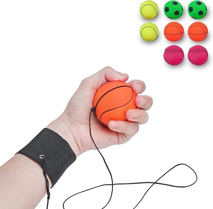 1 Pc Rubber Rebound Bouncy Wristband Balls on Elastic String for Play