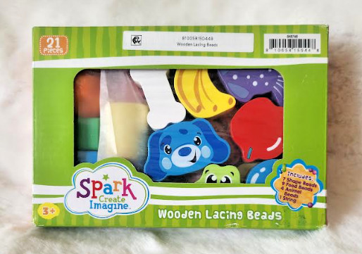 Spark Create Imagine Wooden Lacing Beads 21 Pieces Brand New