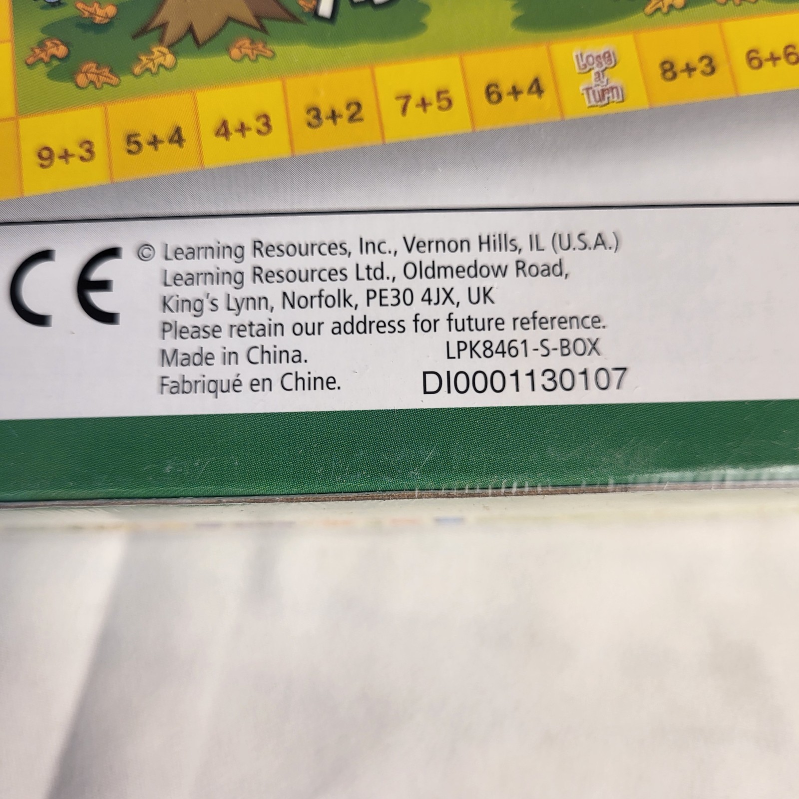 New Sealed Learning Resources Turkey Trot Counting Game Ages 5 and Up