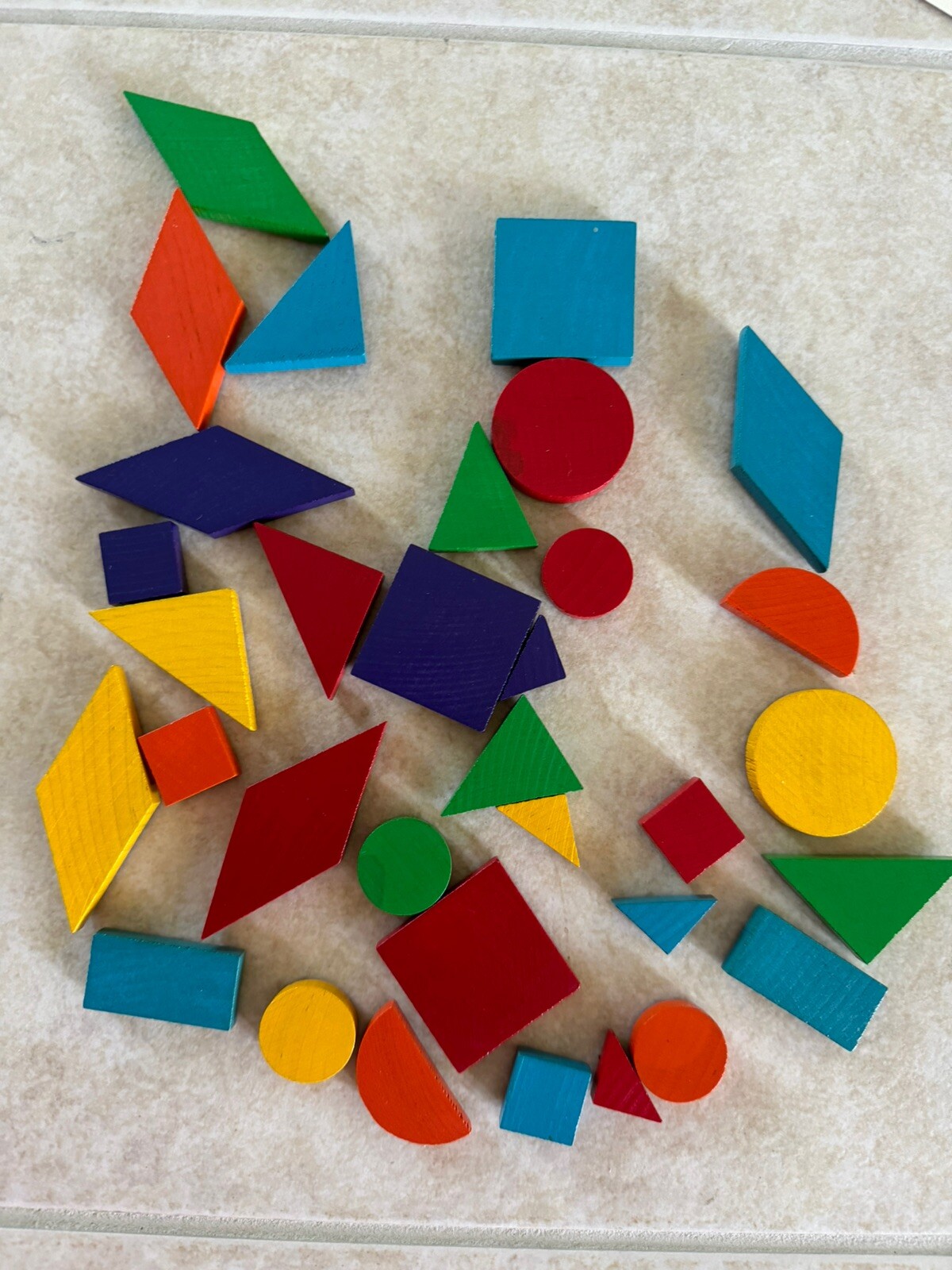 Vintage Design Discovery Toys Educational Wood Tangrams COMPLETE! Retro 70s 80s