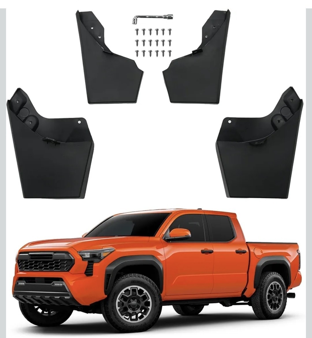 Mud Flaps Compatible with 2024 2025 2026 Toyota Tacoma Without Fender Flare Mud