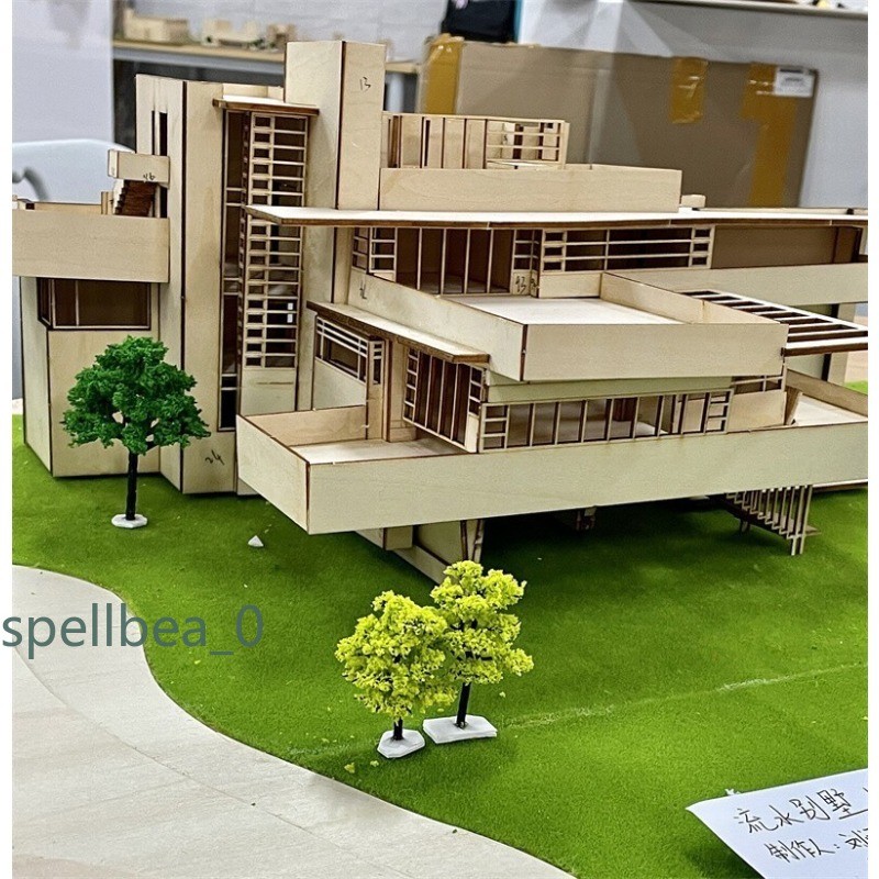 1:75 1:100 Villa 3D Wooden DIY Building Model Kits Assembly Kits Set Toys Gift