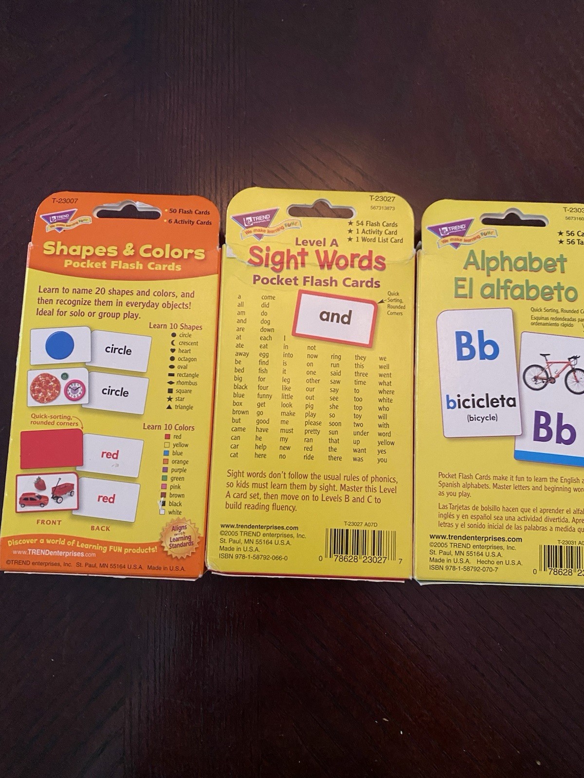 Trend Pocket Flash Cards Including Sight Words, Alphabet And Shapes & Colors