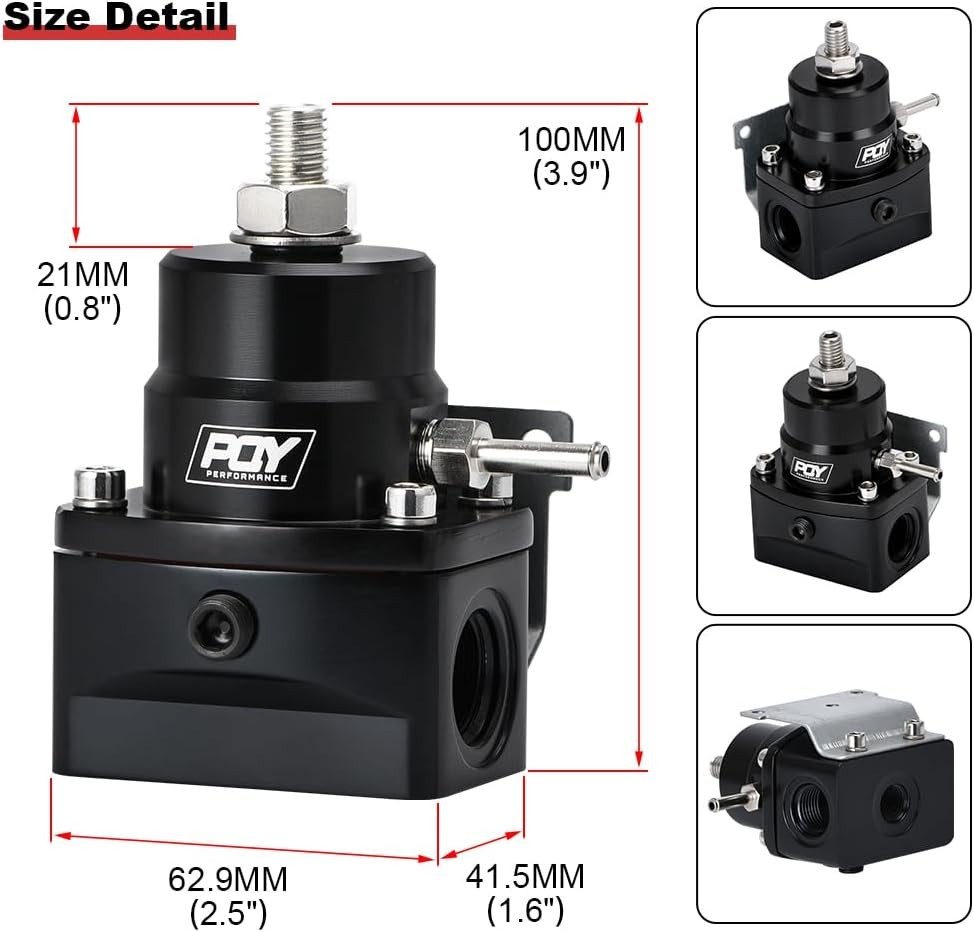 Adjustable Fuel Pressure Regulator Kit 3-70PSI with AN8 Feed Port and AN6 Return