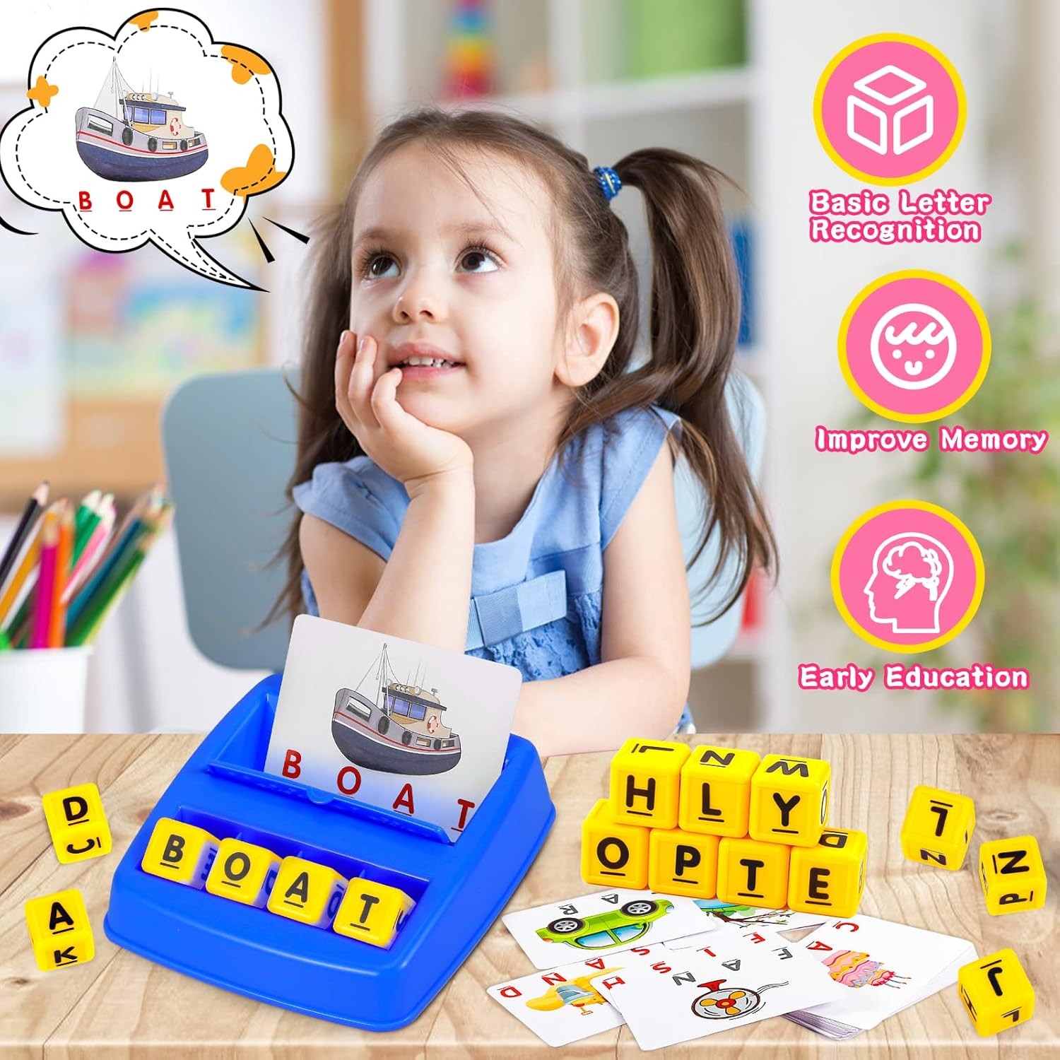 Matching Letter Game, Spelling Word and Increases Memory, Early Learning Educati