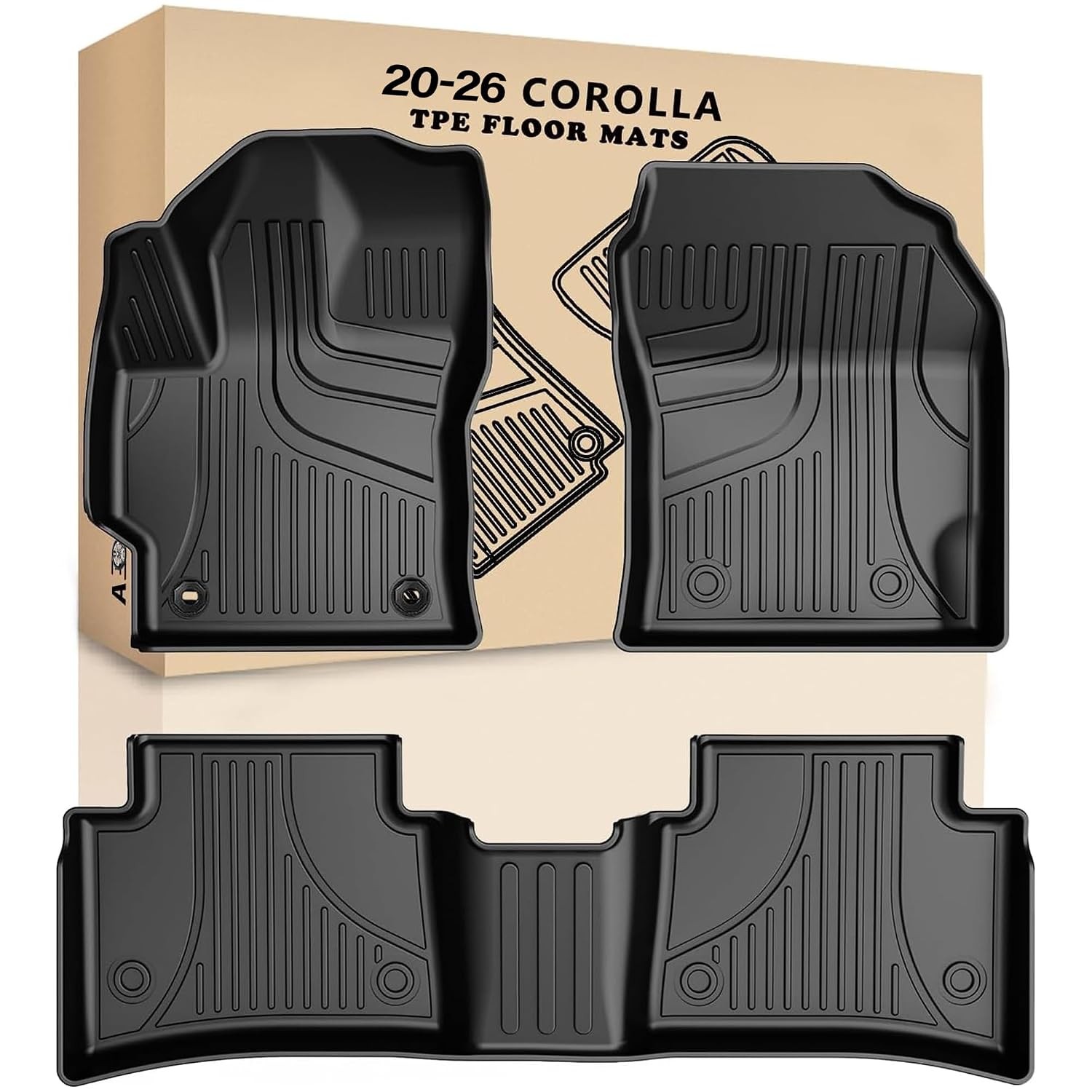 AOMSAZTO Car Floor Mats for Toyota Corolla Sedan 2020-2026,Heavy Duty TPE All We