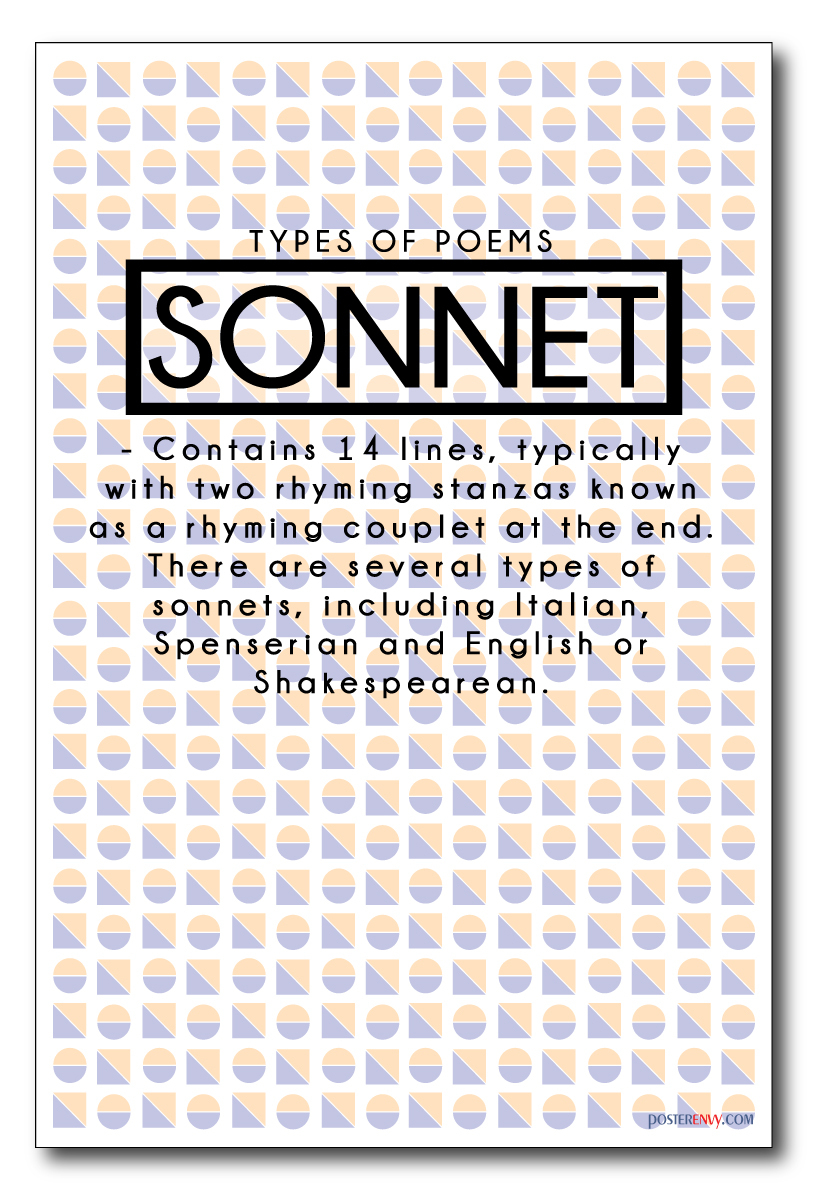 Sonnet – NEW Classroom Reading and Writing Poster