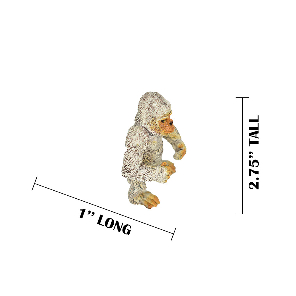 Gorilla, White, Plastic Toy Animal, Kids Gift, Realistic, Educational 2.75″ F392