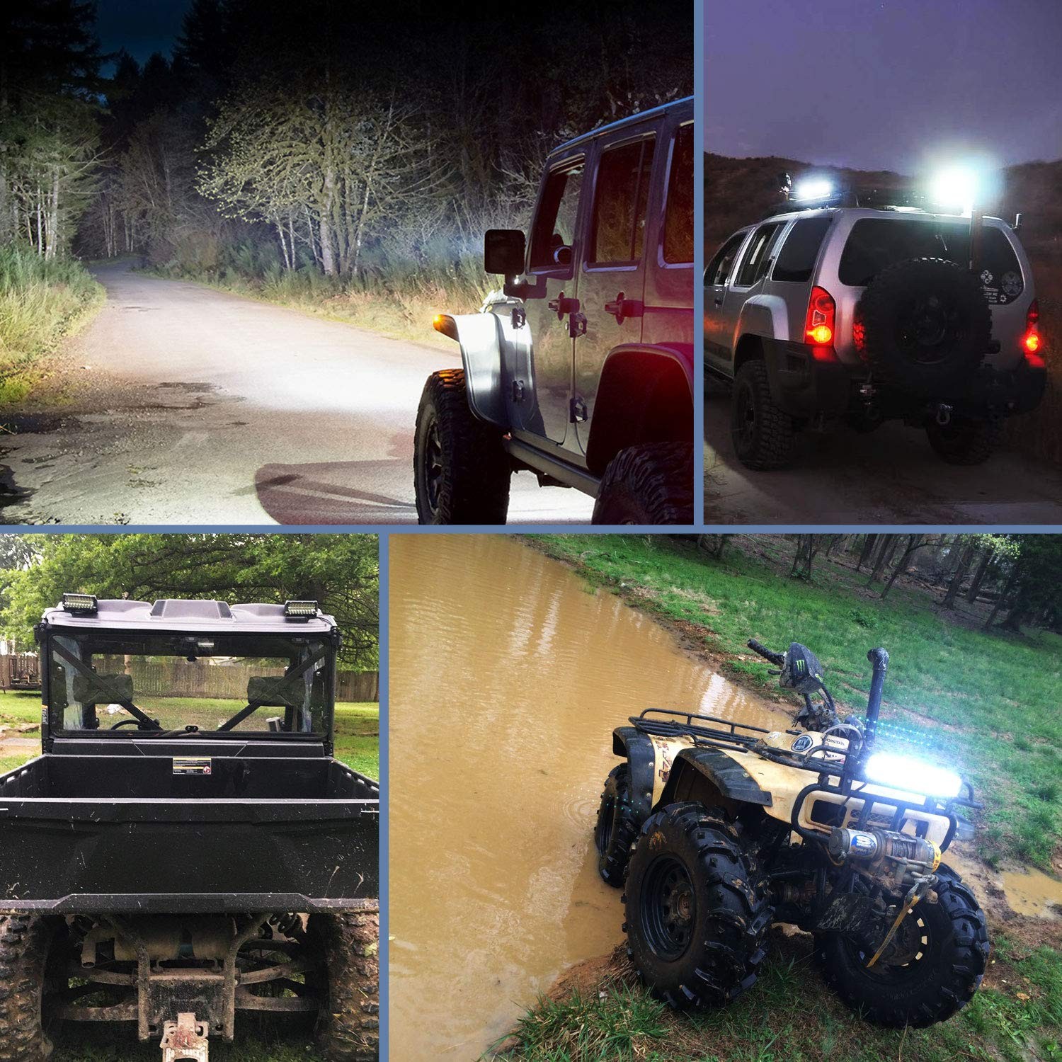 Nilight Led Pods 6.5 Inch 120W Flood Spot Combo Off Road Driving Fog Light Bar W