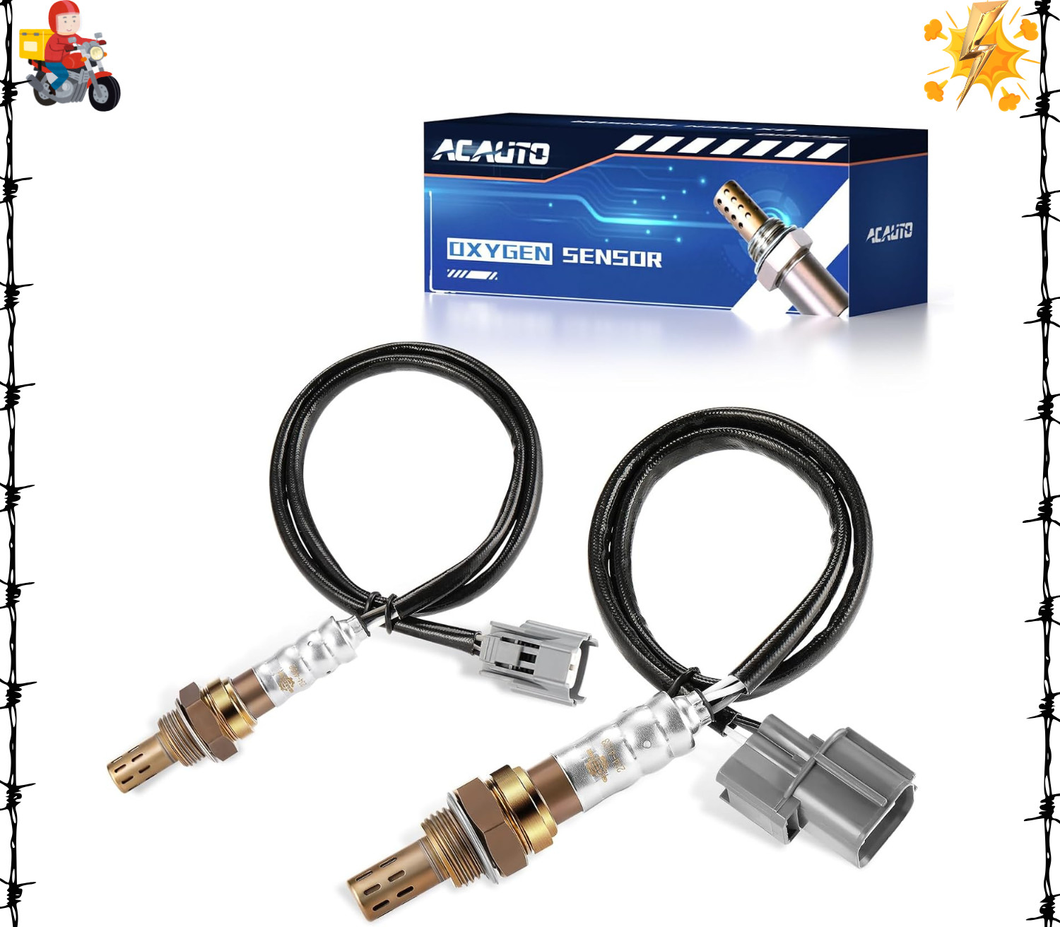 2Pcs Oxygen O2 Sensor Upstream Downstream Compatible with Honda Civic 2001-2005